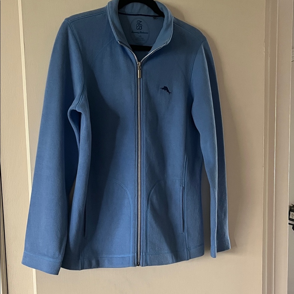 Tommy Bahama Light Blue Zip-Up Sweater